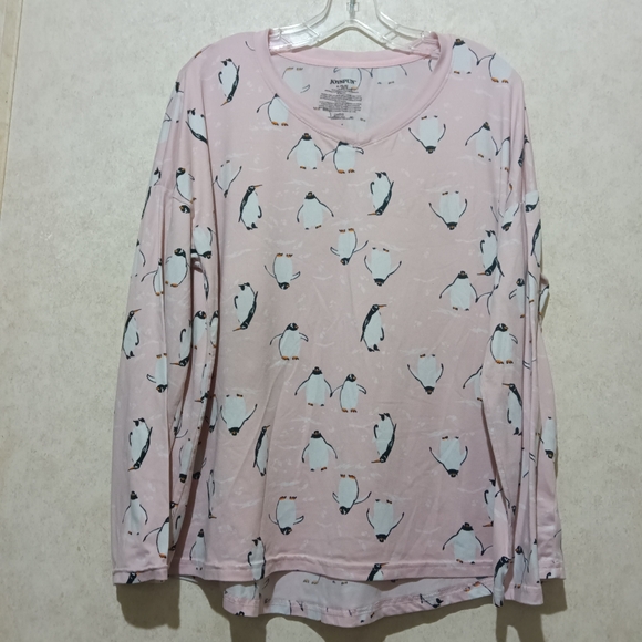 Joyspun Other - Pink Penguin Print Long Sleeve Shirt